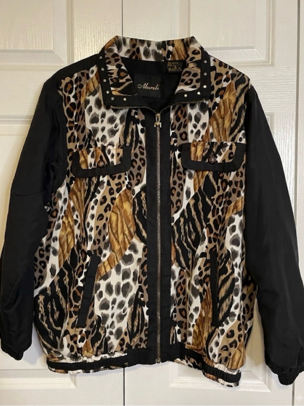 MURELI Windbreaker Jacket Women’s M Animal Print Black